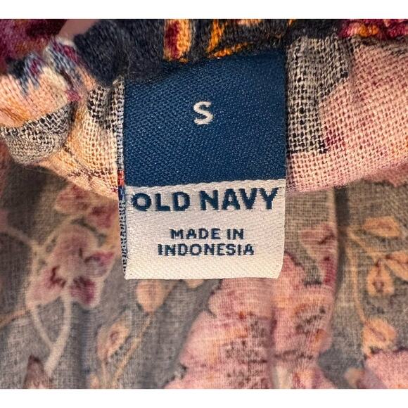 Boho Bloomcore Dress Women Small Navy Linen Blend Sundress Tiered Midi Pockets - Picture 7 of 15